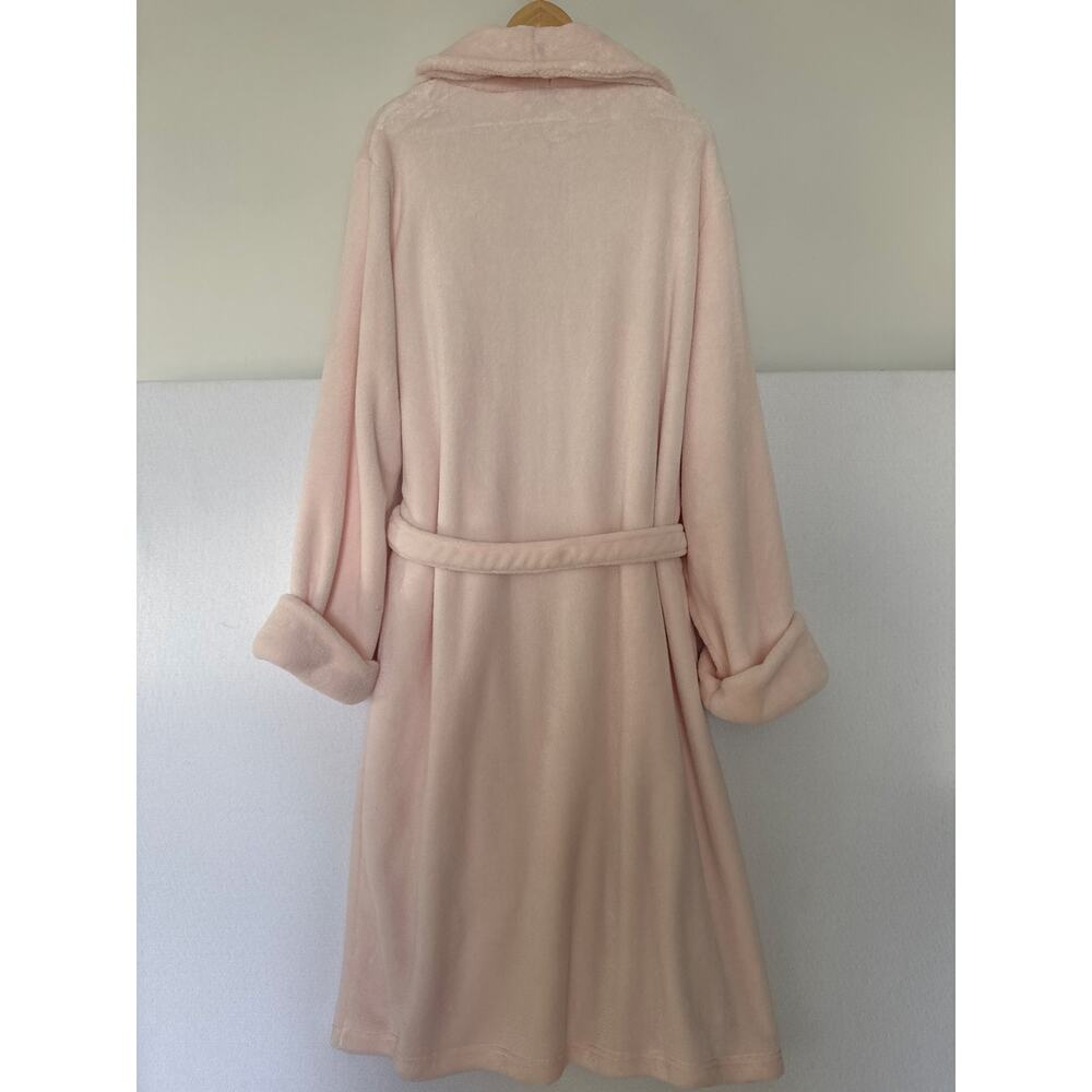 Elizabeth Arden Long Pink Plush Spa Shawl Collar Robe L/XL Cozy Belted Pockets - Picture 4 of 13